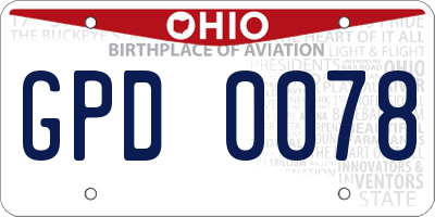 OH license plate GPD0078