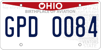 OH license plate GPD0084