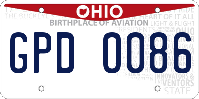 OH license plate GPD0086