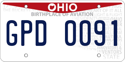 OH license plate GPD0091