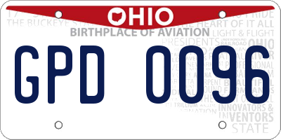OH license plate GPD0096