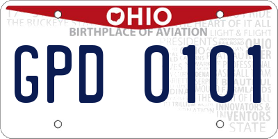 OH license plate GPD0101