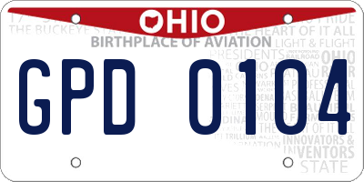 OH license plate GPD0104