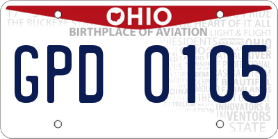 OH license plate GPD0105