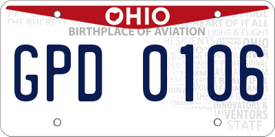 OH license plate GPD0106