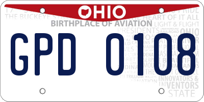OH license plate GPD0108