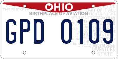 OH license plate GPD0109