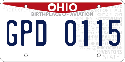 OH license plate GPD0115