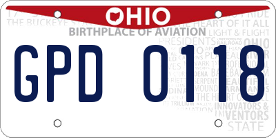 OH license plate GPD0118