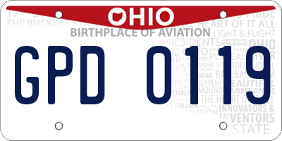 OH license plate GPD0119