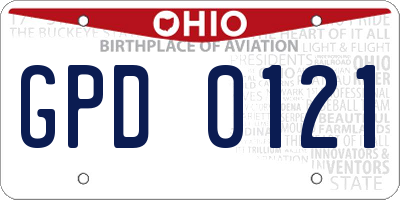 OH license plate GPD0121