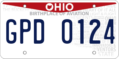 OH license plate GPD0124