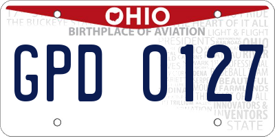 OH license plate GPD0127