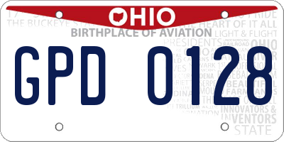 OH license plate GPD0128