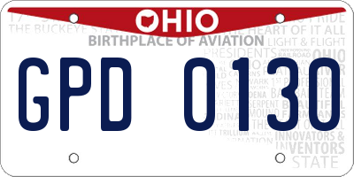 OH license plate GPD0130