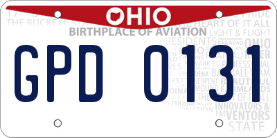OH license plate GPD0131