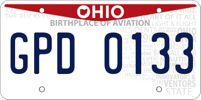 OH license plate GPD0133