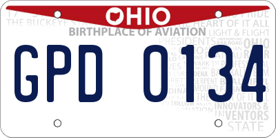 OH license plate GPD0134