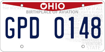 OH license plate GPD0148