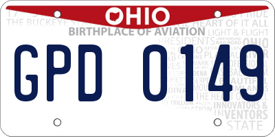 OH license plate GPD0149