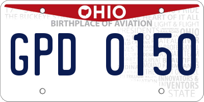 OH license plate GPD0150