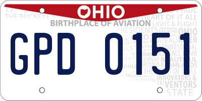 OH license plate GPD0151