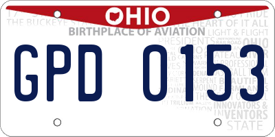 OH license plate GPD0153