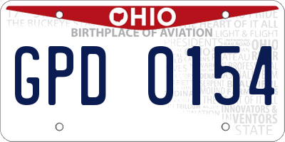 OH license plate GPD0154