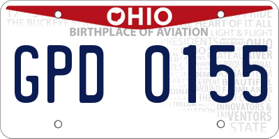 OH license plate GPD0155