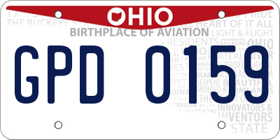 OH license plate GPD0159