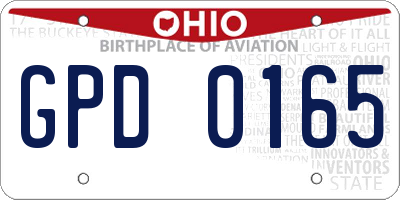 OH license plate GPD0165