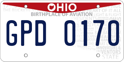 OH license plate GPD0170