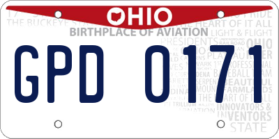 OH license plate GPD0171