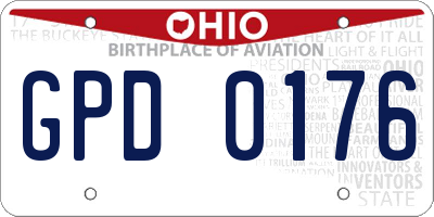 OH license plate GPD0176