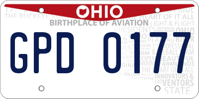 OH license plate GPD0177