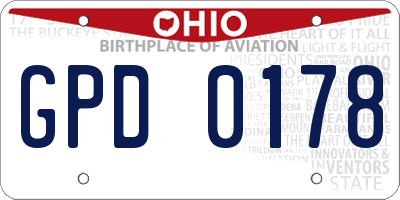 OH license plate GPD0178
