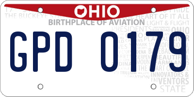 OH license plate GPD0179