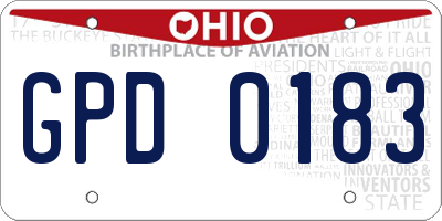 OH license plate GPD0183