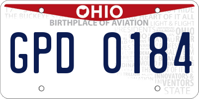 OH license plate GPD0184