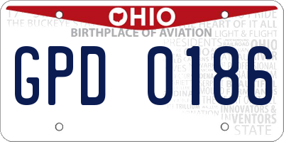 OH license plate GPD0186