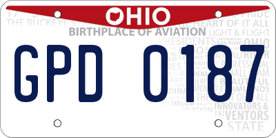 OH license plate GPD0187
