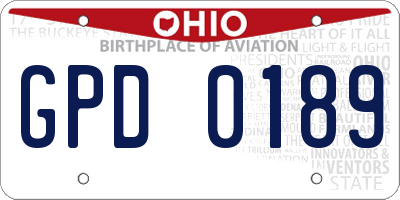 OH license plate GPD0189