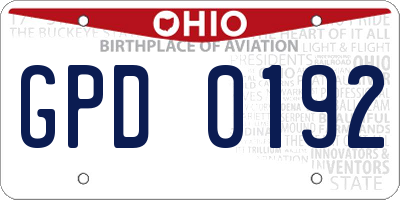 OH license plate GPD0192