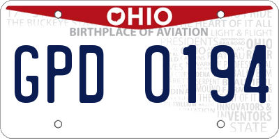 OH license plate GPD0194