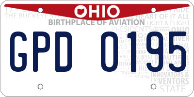 OH license plate GPD0195