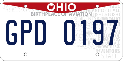 OH license plate GPD0197