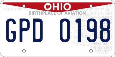 OH license plate GPD0198