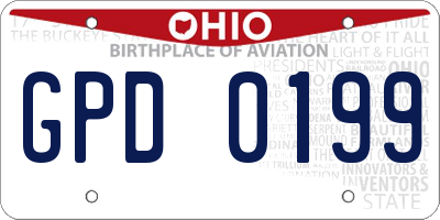 OH license plate GPD0199