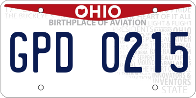 OH license plate GPD0215