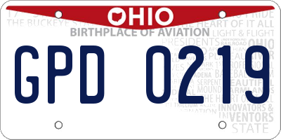 OH license plate GPD0219